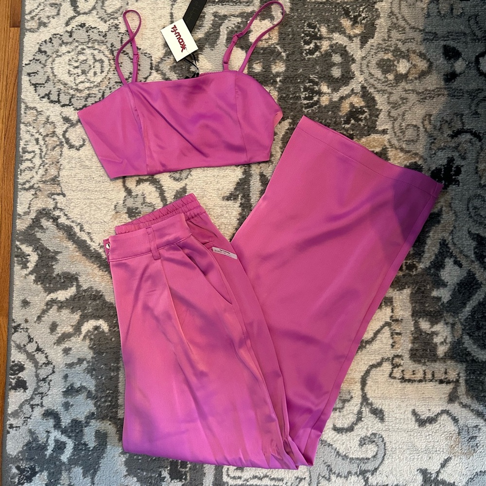 PINK TWO PIECE PANT SET
